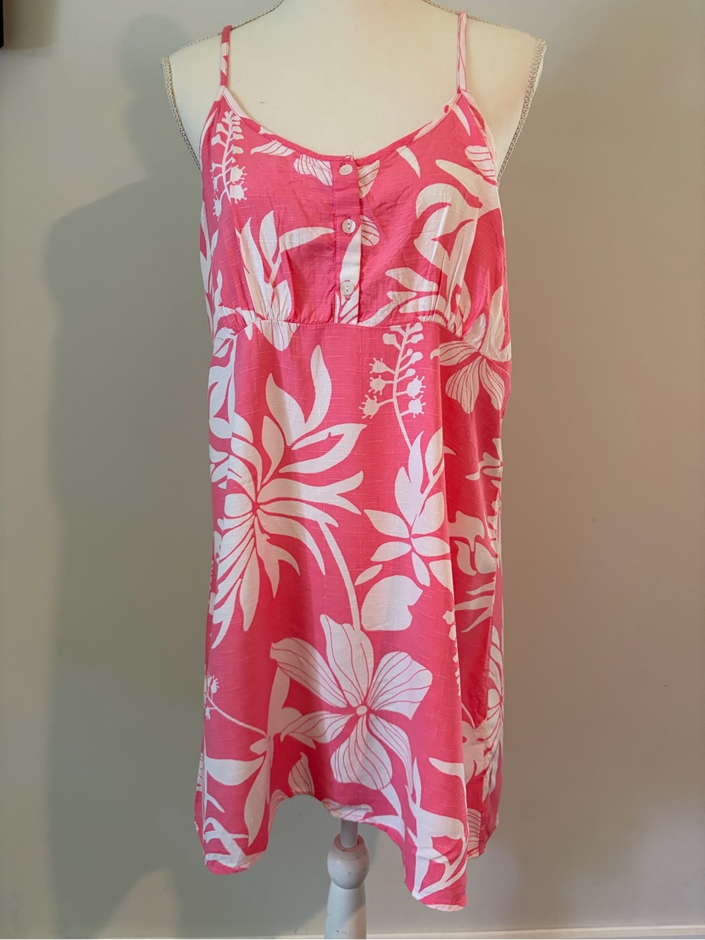 Pink Floral Swim Coverup Dress